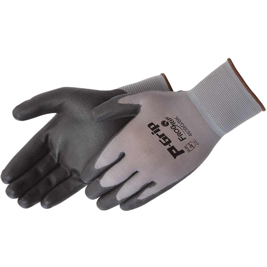 Tagged Black Dexterity Glove,Grey Palm,L