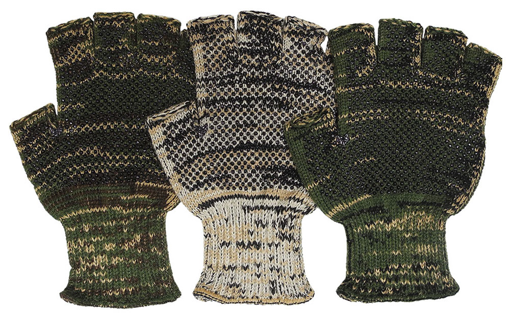 Acrylic Knit Grip Dot Fingerless Gloves