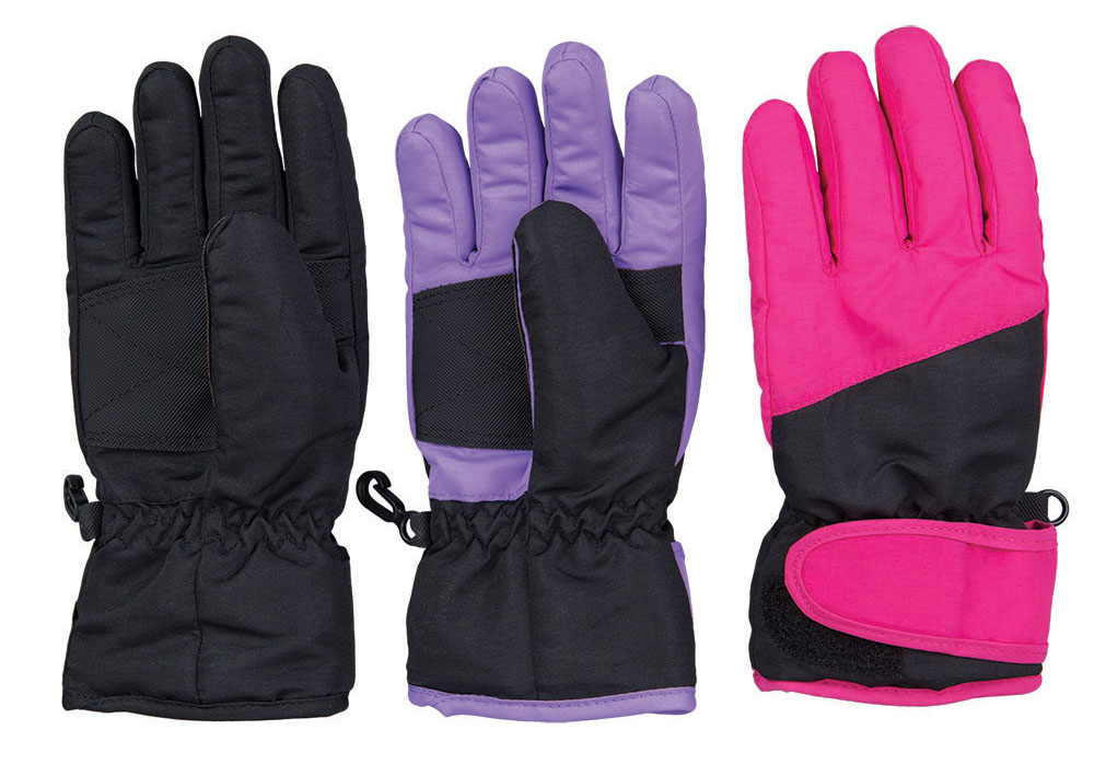 Snow Flurries Girls Taslon Glove, Wrist Strap,AsstClrs