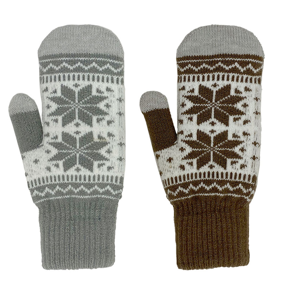 Star Flake Acrylic Knit Mitten