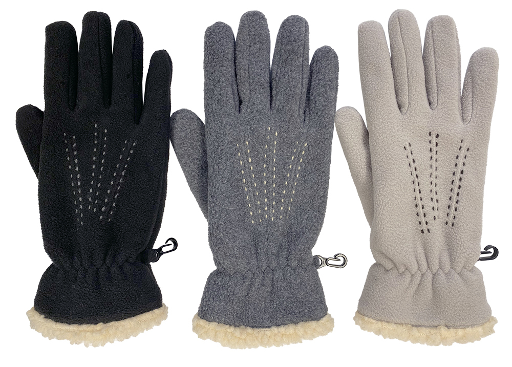 Basic Addition Fleece Glove with Sherpa Trim