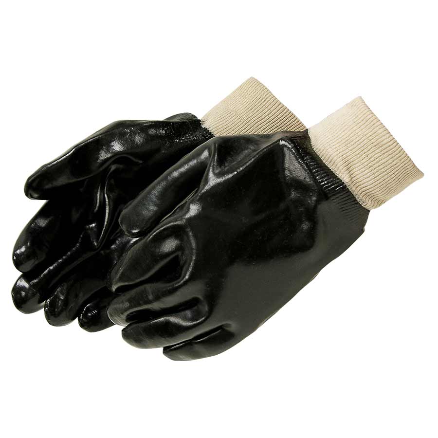 Tagged Black Coated Glove Knit Wrist