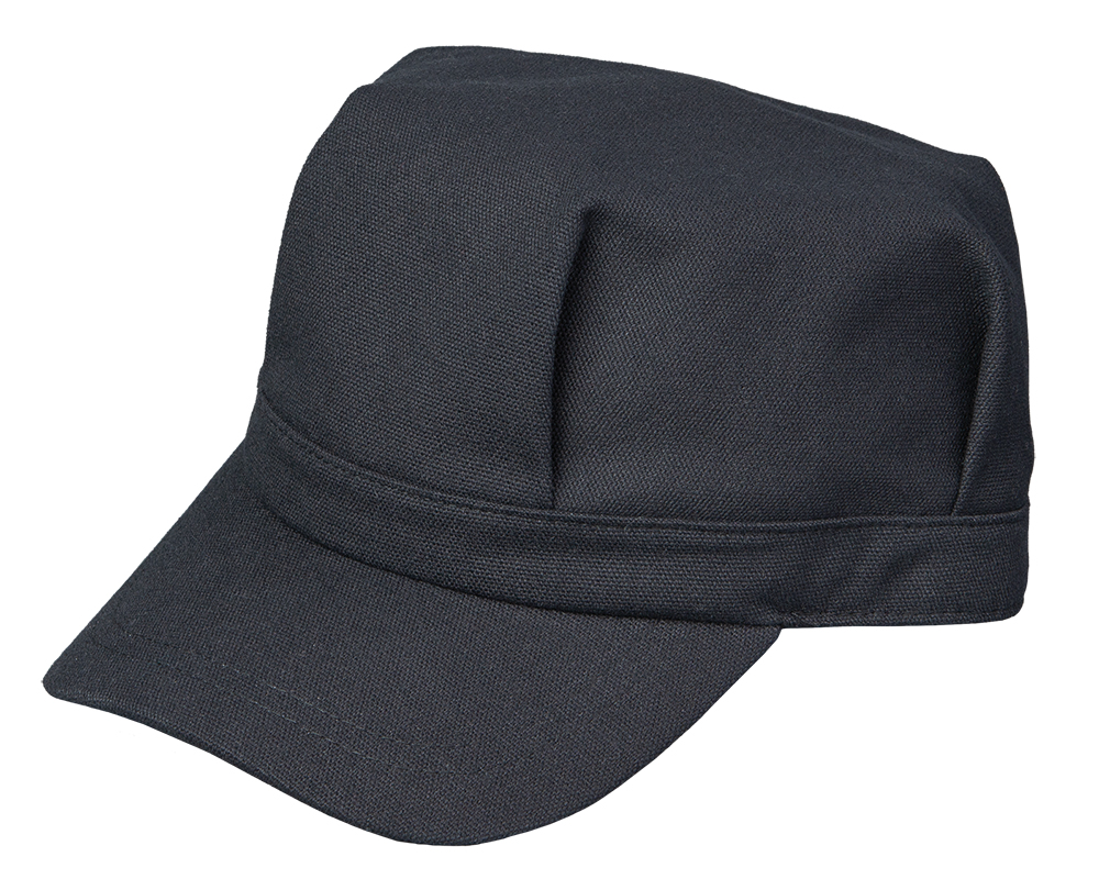 Black Cotton Canvas Railroad Cap, XXL