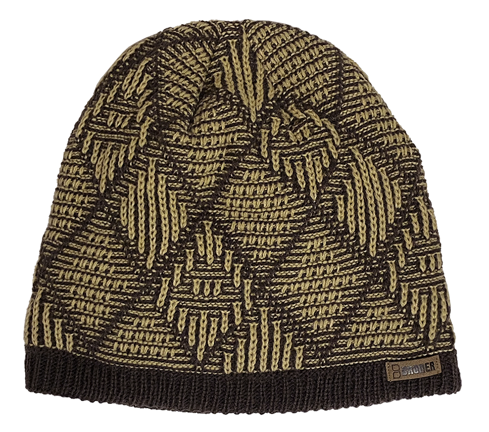 Snow Tracks 2-Tone Knit Diamond Pattern Beanie