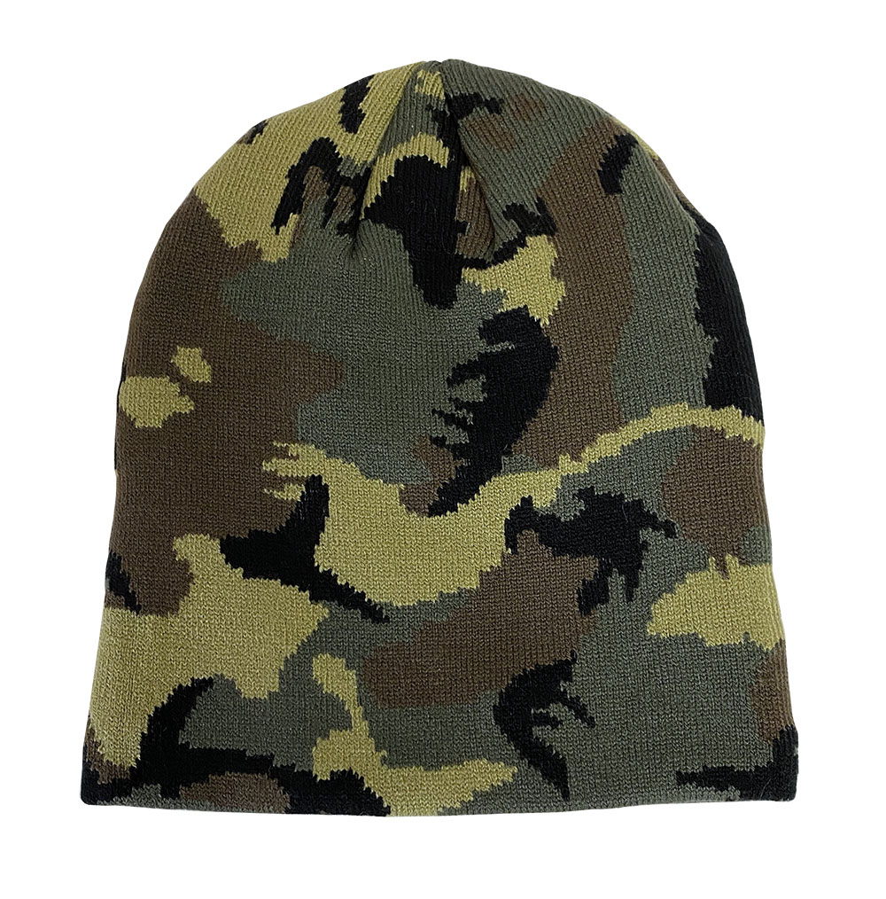 Green Camo Acrylic Knit Beanie