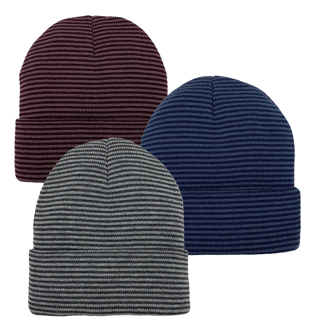 Mini Stripe Superstretch Knit Cuff Cap