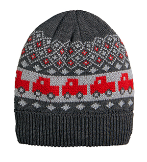 Trucks and Bots Boys Knit Cuff Cap, Charcoal