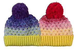 Aurora Kids Textured Multi-color Knit Cuff Cap