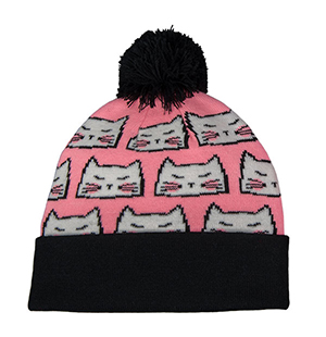 Meow Kids Kitty Cat Cuff Cap, All Over Design