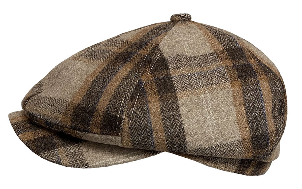 Gallagher Plaid Wool/Poly 8 Quarter Cap