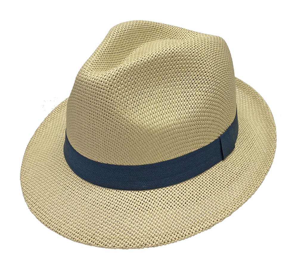 Lyon Natural Woven Paper Fedora with Cloth Band