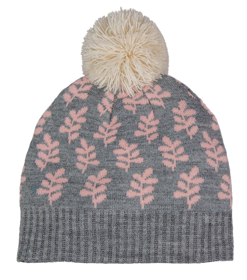 Coral Leaf Ladies Knit Beanie