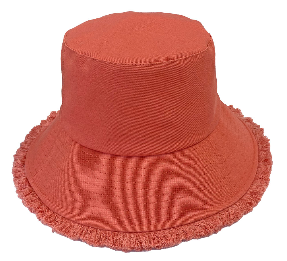 Aloha Sunshine Frayed Edge Cotton Bucket Hat