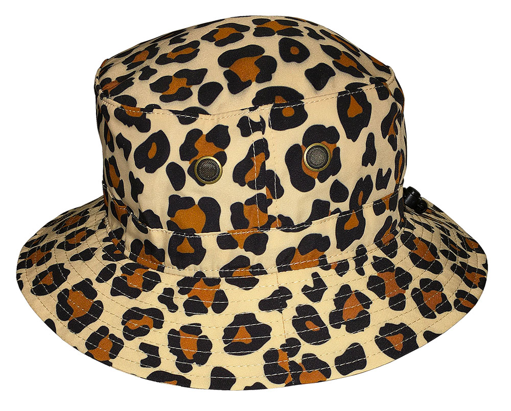 Wild Side Poly/Twill Leopard Print Bucket Hat