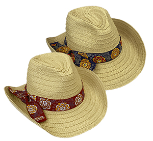 Gold Bloom Wide Paper Braid Western Hat