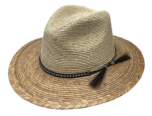 Magdalena Ladies Palm Leaf Fedora with Braided Band